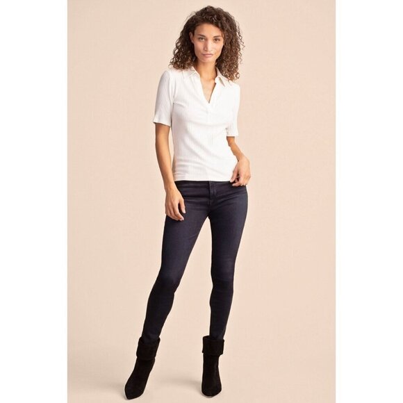 💕TRINA TURK💕 Ribbed Knit Nishi 2 Top ~ White Medium M NWT - Picture 3 of 14